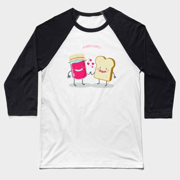 Jam and Bread - Hashtag Couple Goals Baseball T-Shirt by i2studio